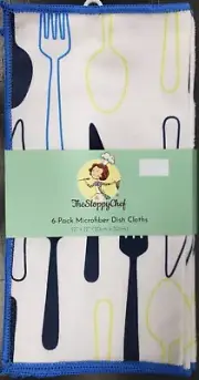 Set of 6 Same Microfiber Dishcloths (12"x12") SILWERWARE,KNIVES,SPOONS,FORKS,SC