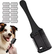 Pet Razor Comb – -Ended Grooming Tool with Built-In Blade for Detangling and Trimming Safely at Home| Long-Lasting Hair Comb for Cats, Dogs, Puppies, and Kittens with Thick or Fine Coats, Desi