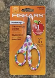 Fiskars 5 Inch Kids Scissors Ages 4+ Pointed Tip, Safety Edge Blades Colorful