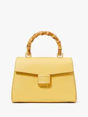 Katy Textured Leather Bamboo Medium Top-Handle Bag