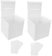 Cabilock 2 Sets Box Money Box Card Box Birthday Card Holder Greeting Card Holder Wedding Card Case Card Container for Wedding Birthday Cards Holder Card Holder Marriage White Paper