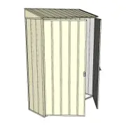 Build-a-Shed 0.4 x 1.5m Double Hinged Door Garden Locker - Cream
