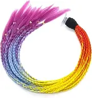 Hayaww Helmet Ponytail Motorcycle Helmet Braids Helmet Braided Ponytail Helmet Pigtails Motorcycle Helmet Braids Decoration Hair Accessories for Bicycle Motorcycle Scooter Helmet Accessories 60 cm