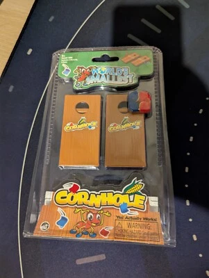 NEW - The Worlds Smallest Cornhole Game Bean Bag Toss Board Game Miniature