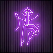 Sign Lamp Lips and Fingers Neon Sign Business Shop Wall Decor Bedroom Nail Studio Beauty Salon Store Decorative Lamps 38cm(E)