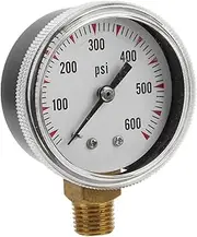 Y50 0 to 160 Psi Pressure Gauge, 1/4in NPT Brass Connection1/4 NPT Lower Mount, Stainless Steel Case, for Air Compressor, Well Pump, Water, RV, CO2, Pipe, Gas, Pressure Test
