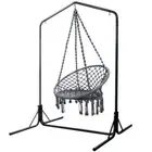 Gardeon Hammock Chair with Stand Outdoor Furniture Hanging Bed 124CM Grey