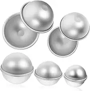 COHEALI 1set Bath Ball Mold Candle Molds Soap Molds Baking Mold DIY Craft Mold Molds Shapes Ice Cream Molds Cake Stencils Round Molds Mini Cake Multi-Function Mold Aluminum Alloy 5pairs