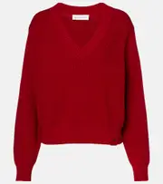 [Victoria Beckham] Victoria Beckham Cotton and silk-blend jersey sweater AU 16 red