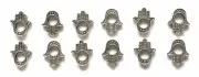 Lot Of 12 Tibetan Silver Hamsa Hand Connectors 16x12mm. Opening 6mm. US SELLER!