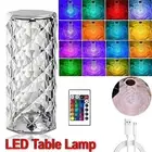 RGB LED Crystal Table Lamp Diamond Rose Bar Night Light Touch Atmosphere Bedside
