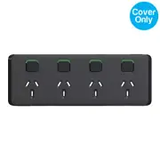 Clipsal Iconic Quad Powerpoint 10A Skin Solid Edge Black | 3015/4C-XB