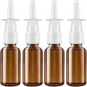 4 Pcs 15ml Glass Nasal Spray Bottles Vials Empty Nasal Pump Sprayers Refillable Nose Spray Bottle Nasal Atomizer Small Fine Mist Sprayers