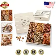 Healthy Assortment of Gourmet Nuts Gift Box - Unique Flavors in Elegant Crate