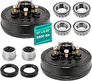 JADODE 10" x 2-1/4" Trailer Brake Drum Kit 5 on 4.5 with 5 Bolt 1/2"-20 L68149/L44649 Heavy Duty Trailer Hub Drum kits for 3500 lbs,008-247-05, 84546,22001K