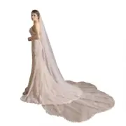 Wedding Veil with Comb Layer Illusion Tulle Cathedral Length Chapel Veils