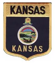Kansas State Flag Shield Patch, United States of America Patches