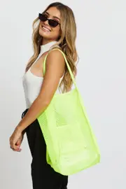 Yellow Mesh Tote Bag - Size ONE, Women's Bags