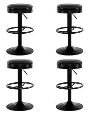 [Artiss] Bar Stools Leather Padded Gas Lift in Black