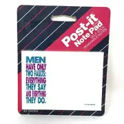 Vintage 80s Post It 40 Sheet Note Pad 2 7/8 X 4 Men Have Only Two Faults Prop