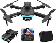 Foldable Brushless Power Motor Mini Drone With 6K HD Camera Dual Lens 2.4G WiFi FPV RC Quadcopter Optical Flow Localization 360° Intelligent Obstacle Avoidance Gesture Control With Carry Case, Photography Drone with 3 Batteries