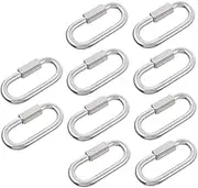 Connecting Ring D Shape Large Buggy Carabiner Hook Snap Hook Chain Link Clip Hooks Carabiner Keychain Cable Heavy Duty Carabiner Roof Rack Accessories Stainless Steel Silver