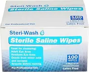 Steri-Wash® Aftercare Piercing Wipes 100 Count - Sterile Saline Solution for Gentle and Convenient Piercing Cleansing for Nose, Ear, Belly, Lips - Cleanses, Sanitizes and Soothes Skin Irritations
