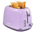 2 Slice Toaster Stainless Steel with Bagel, Cancel, and Defrost Functions, 6 ...