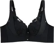 [Generic] Maternity Bra Padded Patchwork No Ring Adjustable Shoulder Straps Front Buckle Plus Size Bra Sports Bras for Large Busted Women