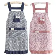 2Pcs Women Floral ApronCute Apron with Pockets Fashion Kitchen Aprons for Coo...