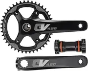 Road Bike Crank Set 42T Integrated Hollow Chainring 170MM for 10 11 Speeds, Lightweight Aluminum Alloy Construction, CNC Precise Milling for Stable Riding, Anodized Protection
