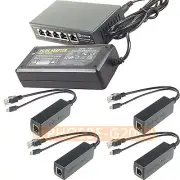 250M EXTEND PoE Kit for 4x Raspberry Pi B/B+/2/3 Micro USB 5V 2.4A /Switch 4 PoE