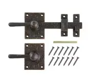 12 in. Natural Bronze Door Lever Drop Bar Latch in Patina Bronze