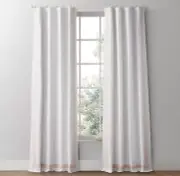 RH Restoration Hardware Baby Child APPLIQUÉD FRAME COTTON CANVAS DRAPERY 2 PANEL