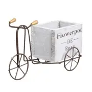 Retro Flower Pot Wooden Bicycle Shaped Succulent Planter Iron Art Flowerpot5177