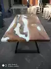 Walnut Epoxy Table, White Resin Table, Epoxy Dining Table, Epoxy Resin Table top