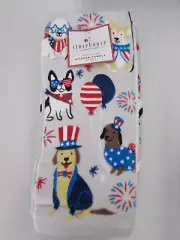 4 StoreHouse Americana 4th Of July Kitchen Towels Red White Blue Dogs Gray Set