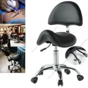 Saddle Stool Rolling Chair Saddle Chair w/ Back Support Dentist Salon Spa Chair