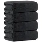 4 Pcs Oversized Bath Towels Extra Large 35x70 Inches Black Bath Sheets Towels...