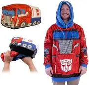 Transformers Plushible Wearable Blanket Hoodie, Hasbro Optimus Prime, 2-in-1, Optimus Prime