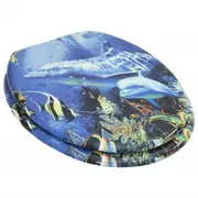 Bathroom WC Toilet Bowl Seat Decorated Lid Cover Print Images Photos Dolphins