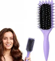 Maxmana Secret Curl Defining Brush, Curly Hair Brush Styling Brush for Detangling, Combing,Shaping and Defining Curls For Women and Men Less Pulling,Reduce Pulling and Curl Separation (Purple)