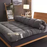 Japanese Floor Mattress Thicken Mattress Padded Roll Up Guest Mattress Cushion Thicken Mattress Pad Sleeping Pad (Color : Grey, Size : 150x200cm(59x79inch))