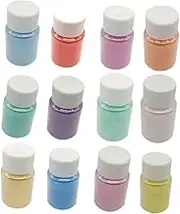 CIMAXIC 12 Pcs Mica Powder Pearl Pigment Set Natural DIY Soap Making Bath Nail Art Color Pigment Supply Kit