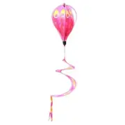 HOT AIR BALLOON-PINK PEACOCK FEATHER DESIGN - WIND SPINNER