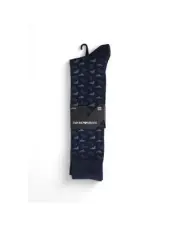Emporio Armani Underwear Eagle Logo Socks Crew Socks Men Blue