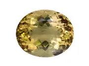 26.49 CTS Golden yellow natural rutil scapolite oval cut loose gemstone