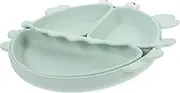 BEBEMOKO Adorable Crab Compartment Plate Silicone Bowl for Baby Food Sturdy Dinner Plates for Home