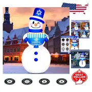 6 Foot Inflatable Snowman Holding Menorah - Charming Hanukkah Yard Decoration