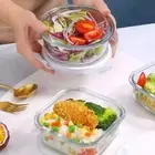High Boron Glass Food Container Fresh-keeping Boxs Microwave Heating Dishwasher
